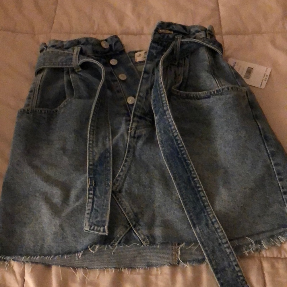 We The Free Mid Indigo Denim Skirt
